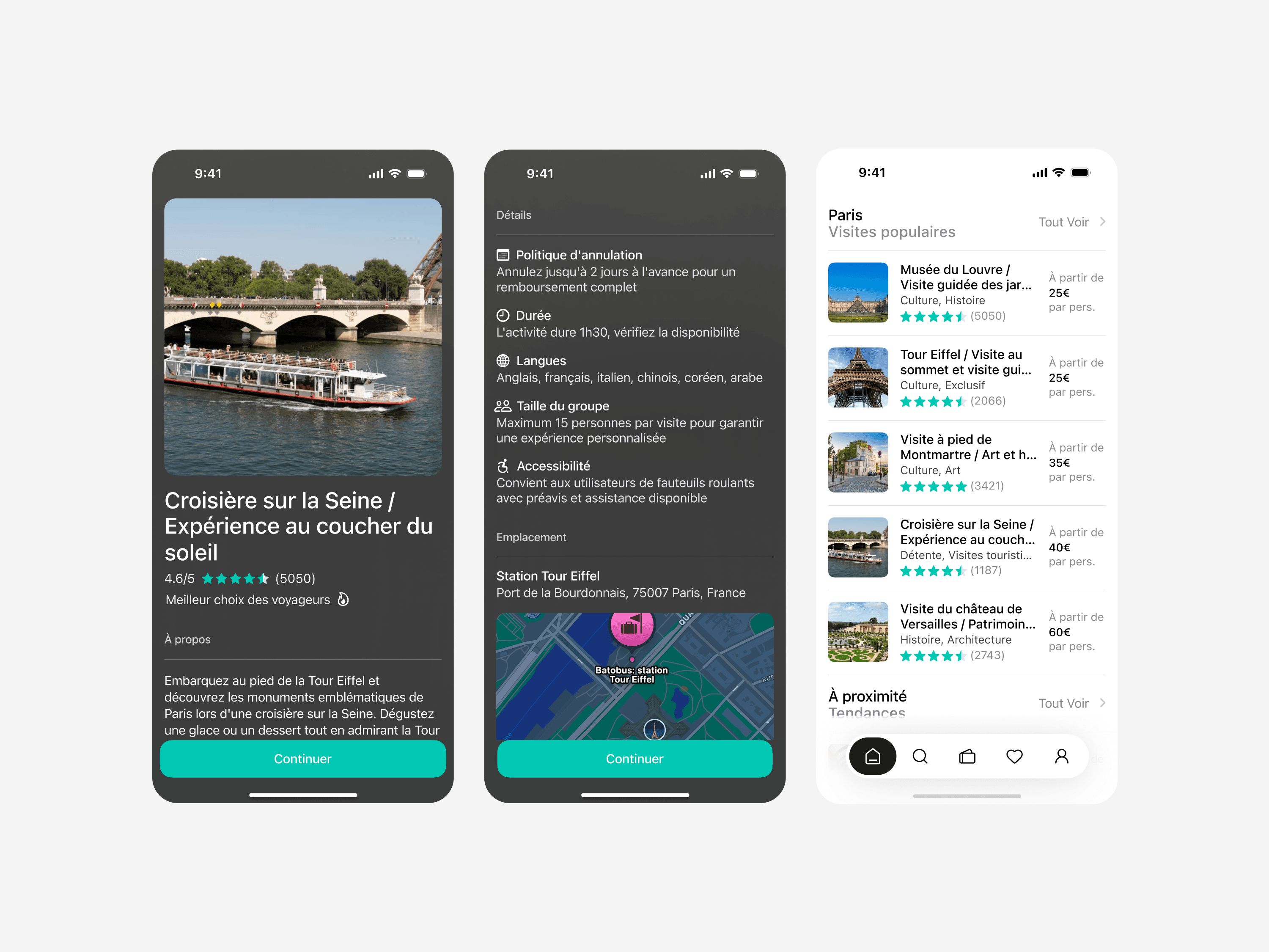 Aperçu du projet interface de voyage