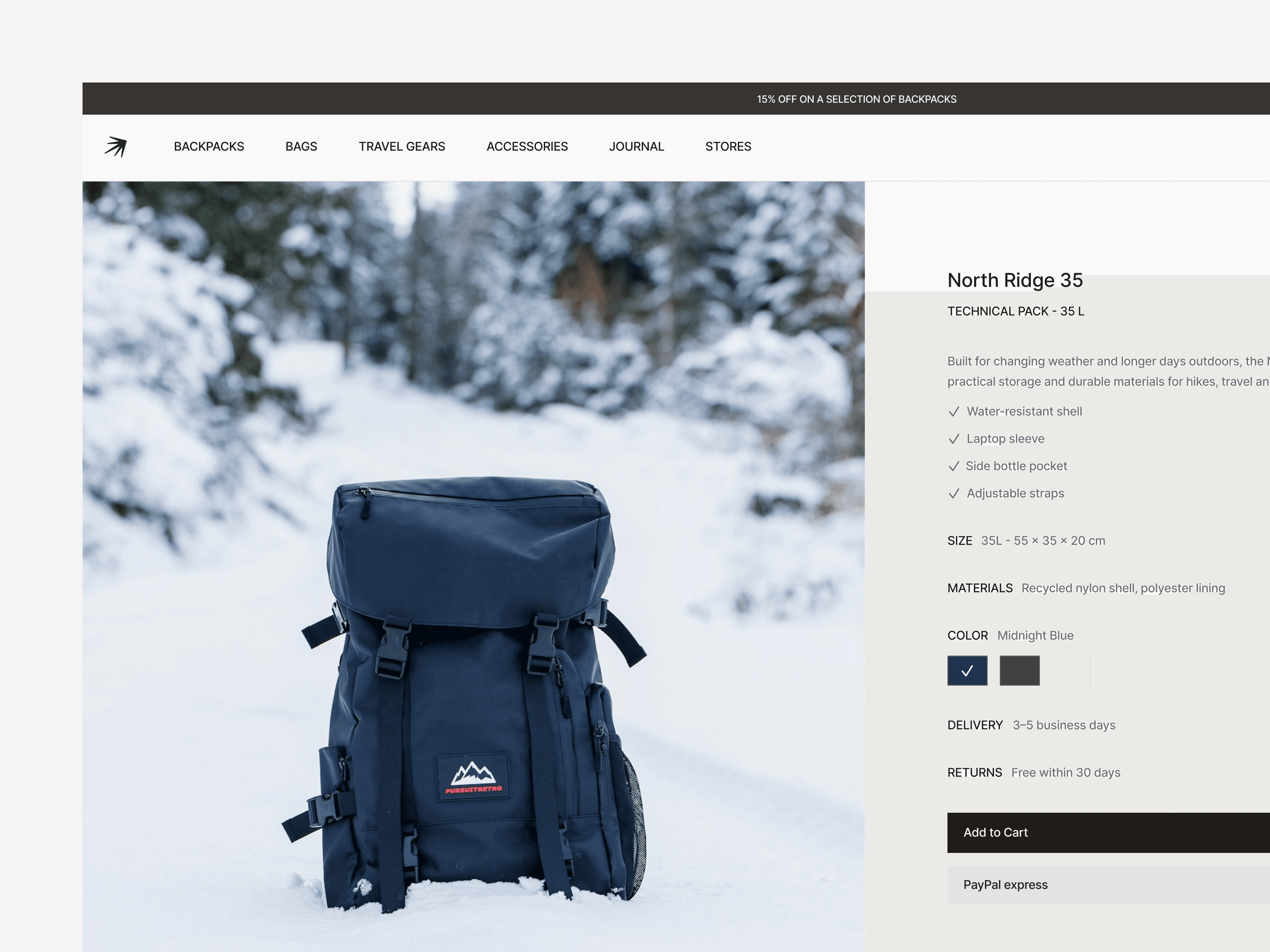 Aperçu du projet e-commerce minimaliste