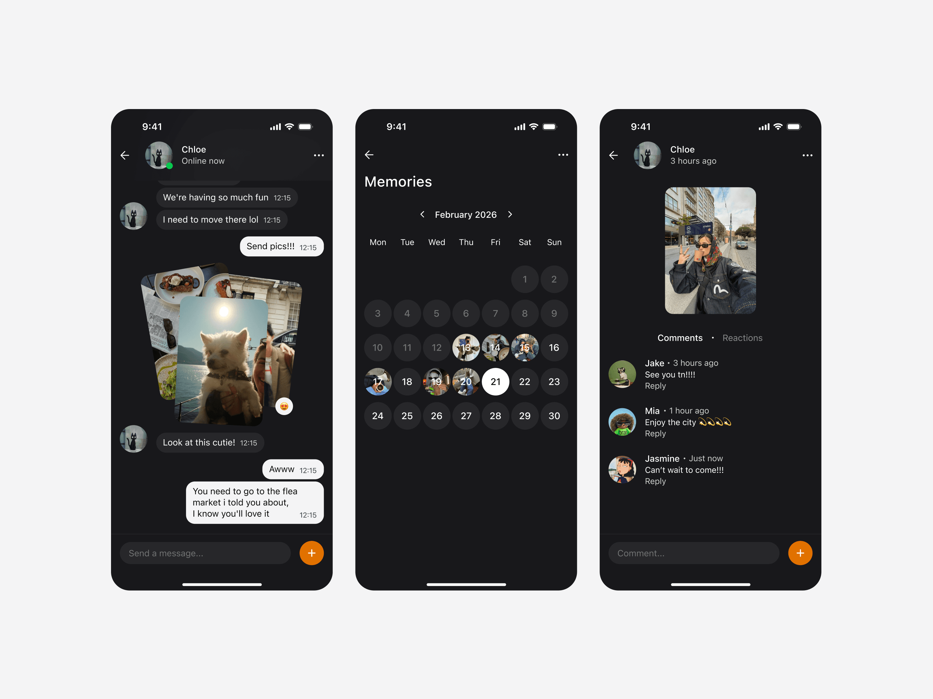 Aperçu du projet app sociale